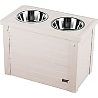 New Age Pet ECOFLEX Piedmont 2-Bowl Diner with Sliding Lid Storage Bin