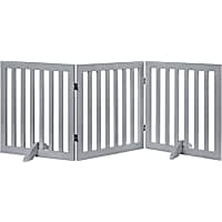 Unipaws 24" H Free Standing Pet Gate with Supporting Feet, 60" W X 24" H