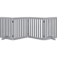 Unipaws 24" H Free Standing Pet Gate with Supporting Feet, 80" W X 24" H