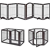 Unipaws Espresso Extra Wide 6 Panels Dog Gate