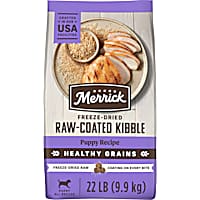 Merrick Healthy Grains Chicken and Brown Rice Freeze Dried Raw Coated Kibble, Natural High Protein Puppy Food