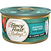 Fancy Feast Medleys Shredded Tuna Fare Recipe with Spinach Broth Wet Cat Food
