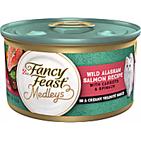 Fancy Feast High Protein Medleys Wild Alaskan Salmon Recipe With Garden Veggies in Sauce Wet Cat Food