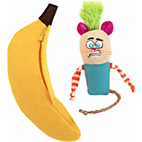 SmartyKat Playful Peeker Mouse and Banana Plush Catnip Cat Toys