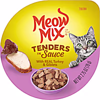 Meow Mix Tenders in Sauce With REAL Turkey & Giblets Wet Cat Food