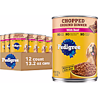 Pedigree Chopped Ground Dinner with Beef Adult Soft Wet Dog Food