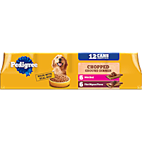 Pedigree Chopped Ground Dinner Filet Mignon & Beef Wet Dog Food Variety Pack