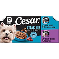 Cesar Filets in Gravy Adult Wet Dog Food, Beef Flavor Variety Pack