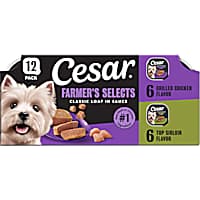 Cesar Loaf in Sauce Adult Wet Dog Food Beef and Chicken Flavors Variety Pack