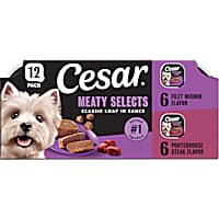 Cesar Loaf in Sauce Adult Wet Dog Food Beef Flavors Variety Pack