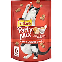 Friskies Party Mix Gravylicious Crunch Chicken & Gravy Flavors Cat Treats