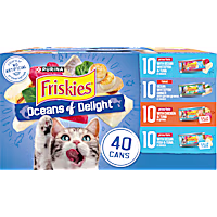Purina Friskies Wet Cat Food Variety Pack, Oceans of Delight Flaked and Prime Filets
