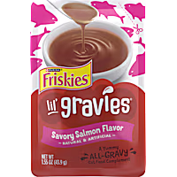Purina Friskies Lil' Gravies Savory Salmon Flavor Cat Food Complement Lickable Cat Treats