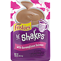 Purina Friskies Pureed Cat Food Topper, Lil' Shakes with Scrumptious Salmon Lickable Cat Treats
