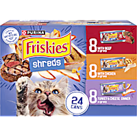 Friskies Shreds With Beef, Chicken, Turkey and Cheese Dinner Gravy Wet Cat Food Variety Pack
