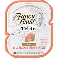 Purina Fancy Feast Petites Wild Alaskan Salmon Entree Gourmet Wet Cat Food Pate