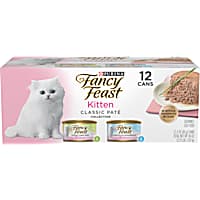 Fancy Feast Kitten Grain Free Classic Pate Collection Turkey & Whitefish Wet Cat Food Variety Pack