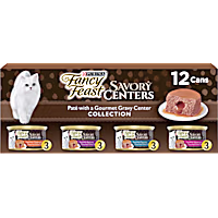Fancy Feast Savory Centers Pate with a Gravy Center Wet Cat Food Variety Pack