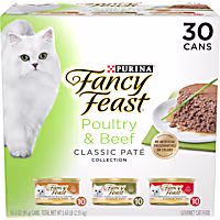 Fancy Feast Grain Free Poultry and Beef Feast Classic Collection Pate Wet Cat Food Variety Pack