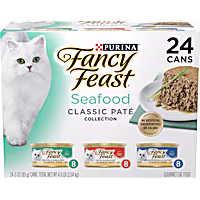 Fancy Feast Pate Seafood Classic Collection Grain Free Wet Cat Food Variety Pack