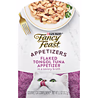 Fancy Feast Grain Free Flaked Tongol Tuna Lickable Appetizer Cat Food Topper