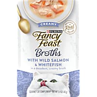 Fancy Feast Lickable Creamy Wild Salmon and Whitefish Wet Cat Food Broth Topper