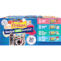Purina Friskies Seafood Favorites Wet Cat Food Pate Variety Pack