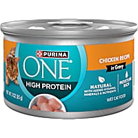 Purina ONE Natural High Protein Cat Food, Chicken Recipe in Wet Cat Food Gravy