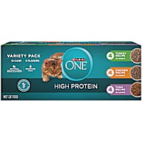 Purina ONE Natural, High Protein Cat Food Variety Pack, Turkey, Chicken and Tuna Recipes