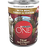 Purina ONE High Protein True Instinct Tender Cuts in Gravy With Real Turkey and Venison Wet Dog Food