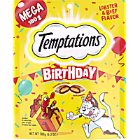 Temptations Seasonal Birthday Lobster and Beef Flavor Crunchy and Soft Cat Treats