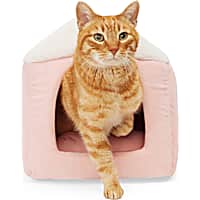 EveryYay Pink House Convertible Hooded Cat Bed