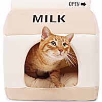 EveryYay Milk Carton Hooded Cat Bed