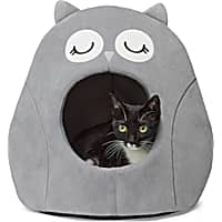 EveryYay Gray Owl Hooded Cat Bed