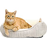EveryYay Gray Orthopedic Luxe Rectangle Cuddler Cat Bed
