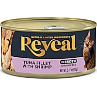 Reveal Limited Ingredient Natural Grain Free, Tuna Fillet with Shrimp in Broth Wet Food for Cats