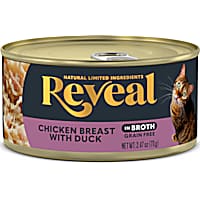 Reveal Limited Ingredient Natural Grain Free, Chicken Breast and Duck in Broth Wet Food for Cats