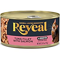 Reveal Limited Ingredient Natural Grain Free, Tuna Fillet with Salmon in Broth Wet Food for Cats