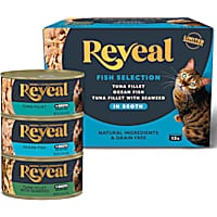 Reveal Limited Ingredient Natural Grain Free, Fish Flavors in Broth Wet Cat Food Variety Pack