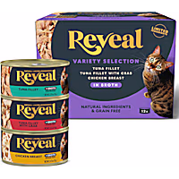 Reveal Limited Ingredient Natural Grain Free, Fish and Chicken Flavors Wet Canned Cat Food Variety Pack