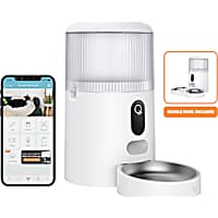 Instachew Purechew Sight Double Smart Pet Feeder - 2K Hd Camera, Dual Bowls for Cats & Dogs
