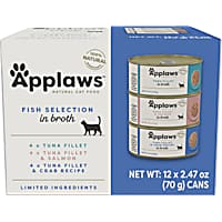 Applaws Limited Ingredient Fish Variety Count in Broth Canned Wet Cat Food