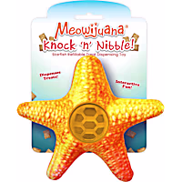 Meowijuana Knock 'n' Nibble Starfish and Refillable Treat Dispensing Cat Toy