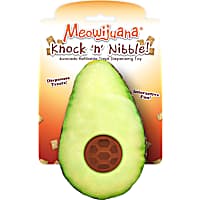 Meowijuana Knock 'n' Nibble Avocado and Refillable Treat Dispensing Cat Toy