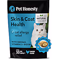 Pet Honesty Skin & Coat Health Chews Allergy Relief of Itchy Skin Supplement for Cats