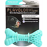 Playology Peanut Butter Scent Dental Chew Bone Dog Toy