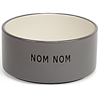EveryYay Nom Nom Gray Ceramic Dog Bowl