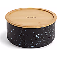 Reddy Speckle Stone Dog Bowl with Lid
