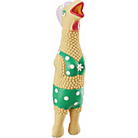 Outward Hound Squawkers Grandma Hippie Chick Latex Rubber Chicken Interactive Dog Toy