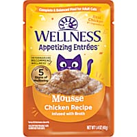 Wellness Appetizing Entrees Mousse Chicken Recipe Infused with Broth Natural Wet Cat Food